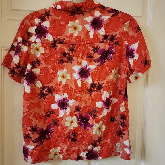 Caribbean Joe Hawaiian Women's Shirt Size Small Floral Rayon - Picture 6 of 6